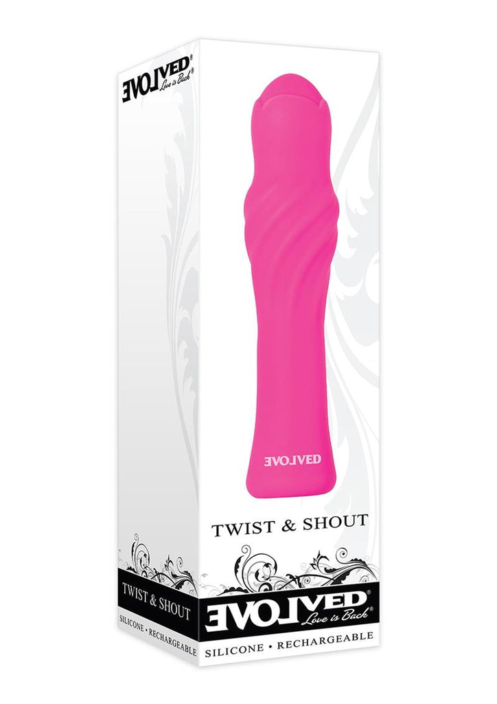 Twist and Shout Silicone Rechargeable Vibrator - Pink