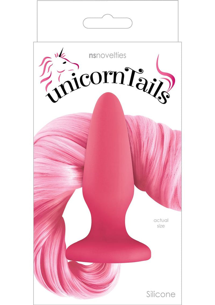 Unicorn Tails Silicone Anal Plug - Pastel Pink/Pink