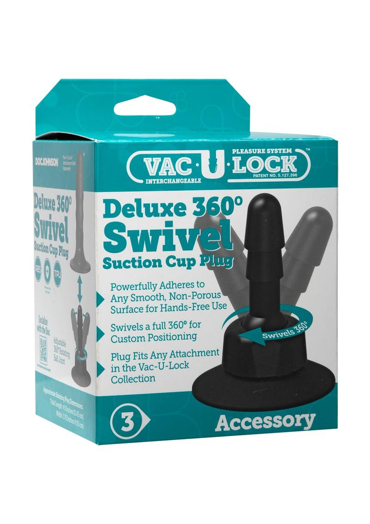 Vac U Lock Deluxe 360 Swivel Suction Cup Plug - Black