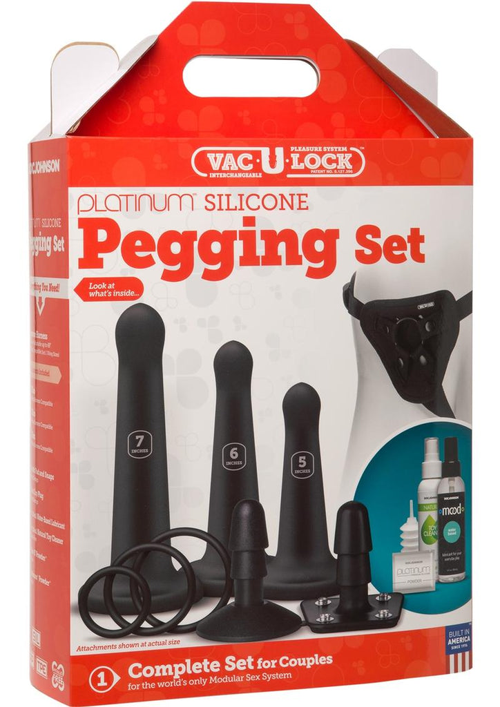 Vac-U-Lock Platinum Silicone Pegging - Black - Set