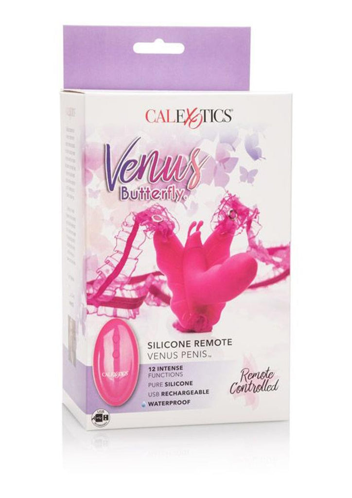 Venus Butterfly Silicone Remote Venus Penis USB Rechargeable Waterproof - Pink