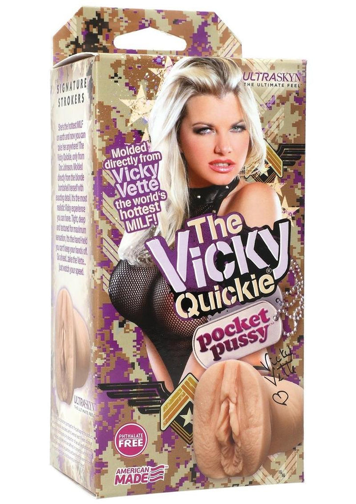 Vicky Vette The Vicky Quickie Ultraskyn Pocket Masturbator - Pussy - Flesh/Vanilla