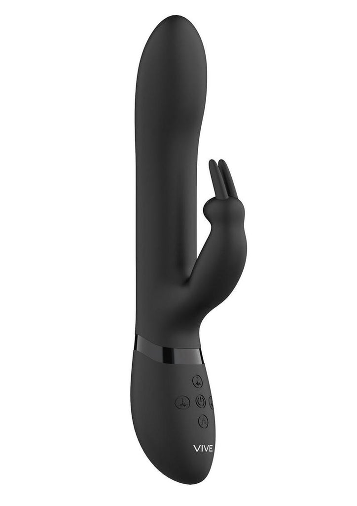 Vive Amoris Rechargeable Silicone Beaded Rabbit Vibrator - Black
