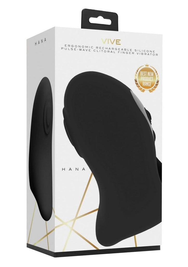 Vive Hana Rechargeable Silicone Pulse Wave Finger Vibrator - Black
