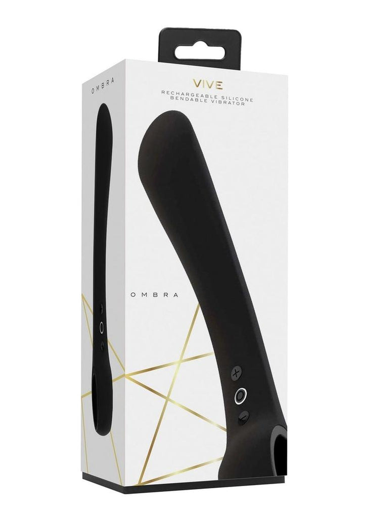 Vive Ombra Rechargeable Silicone Bendable Vibrator - Black
