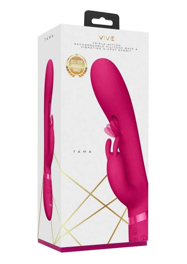 Vive Tama Rechargeable Silicone Wave and Vibrating G-Spot Rabbit - Pink