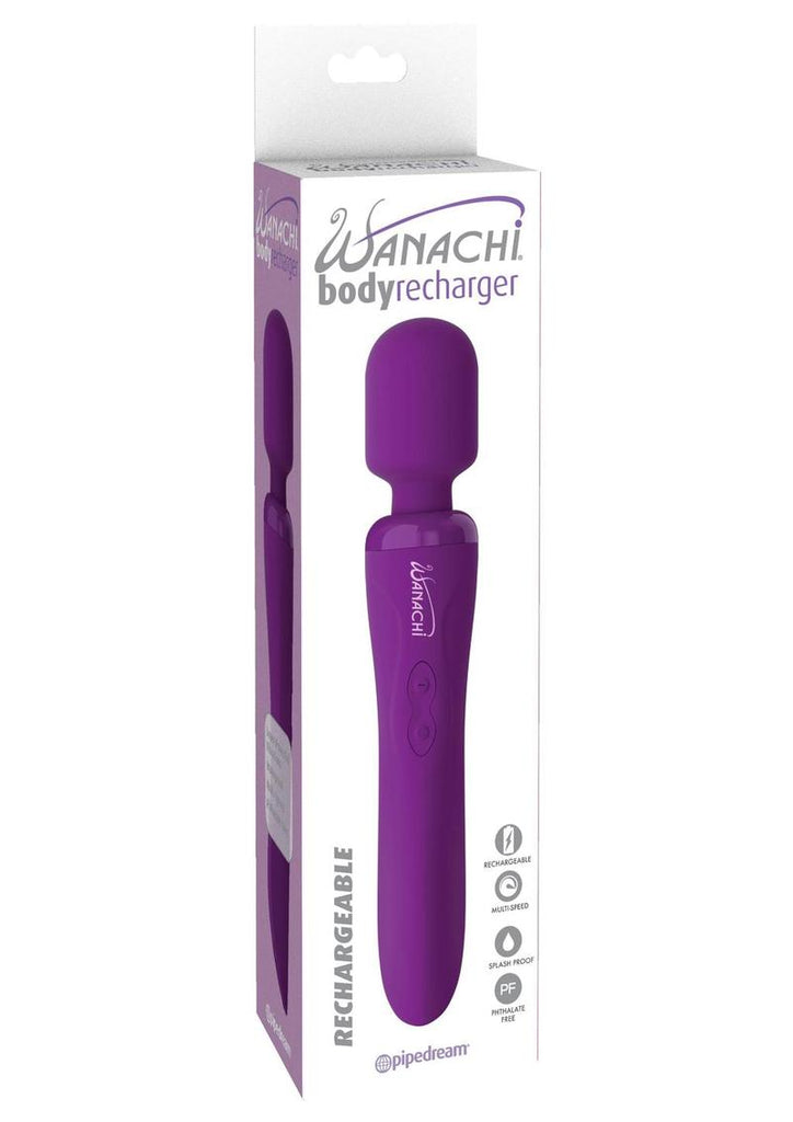 Wanachi Body Recharger Silicone Rechargeable Wand Massager - Purple
