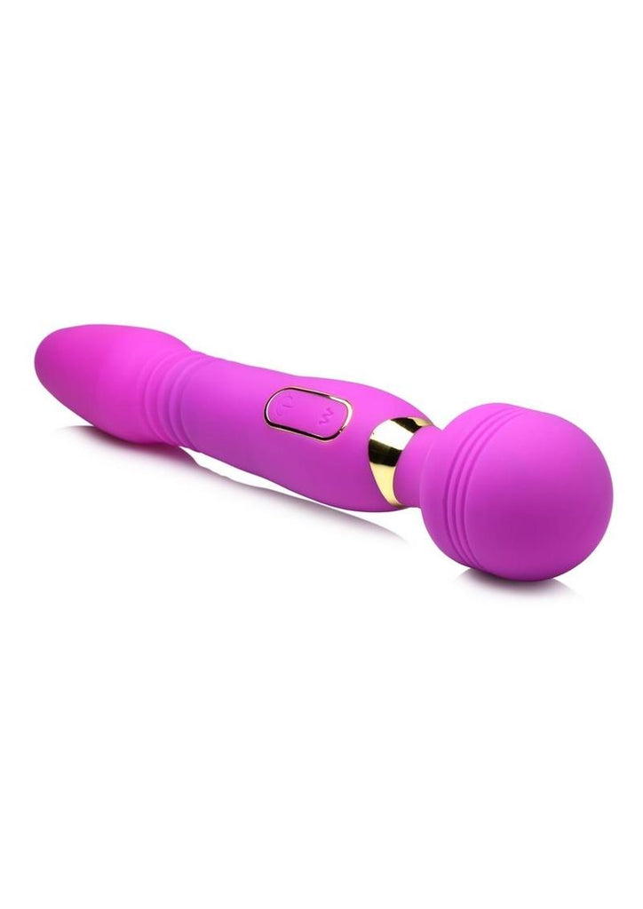 Wand Essential Ultra Thrust-Her Deluxe Rechargeable Silicone Thrusting and Vibrating Wand - Purple