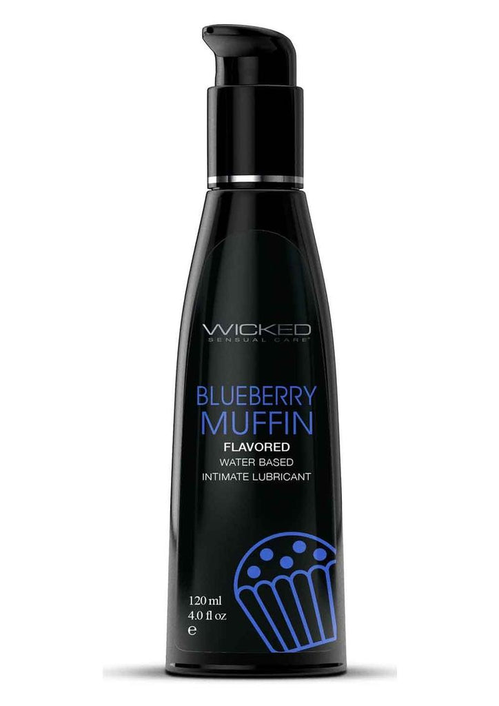 Wicked Aqua Water Based Flavored Lubricant Blueberry Muffin - 4oz
