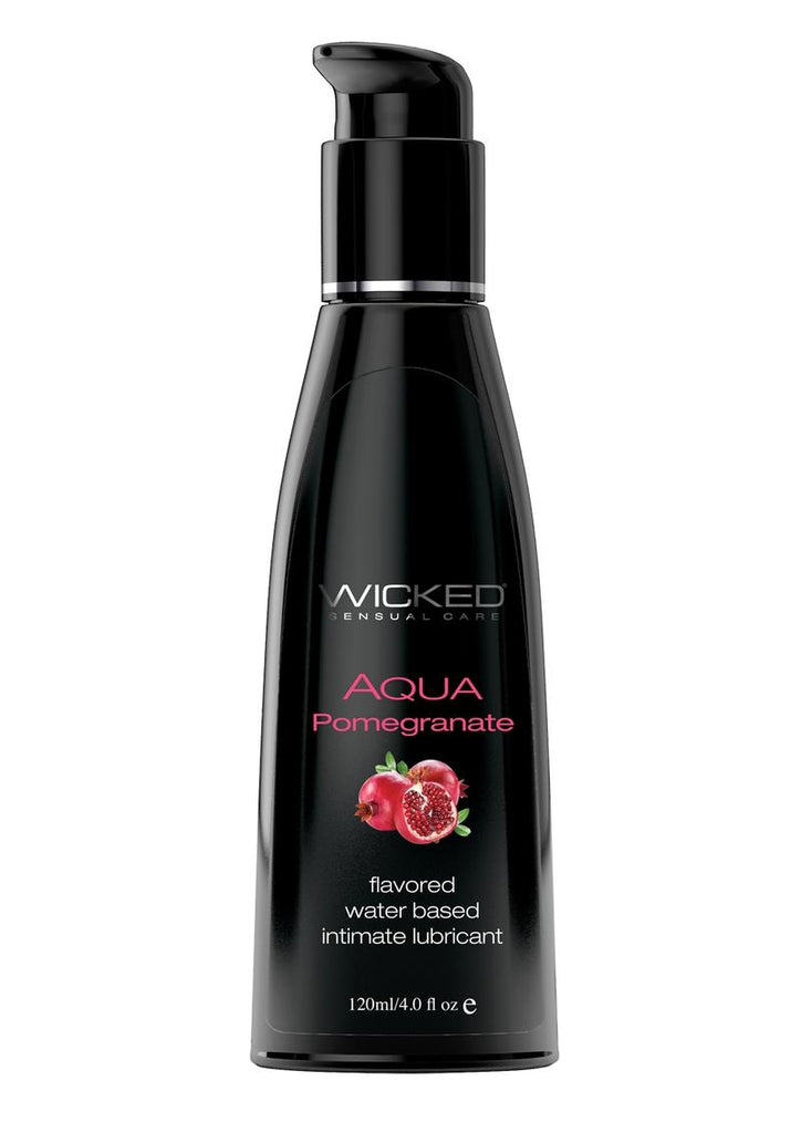 Wicked Aqua Water Based Flavored Lubricant Pomegranate - 4 Oz
