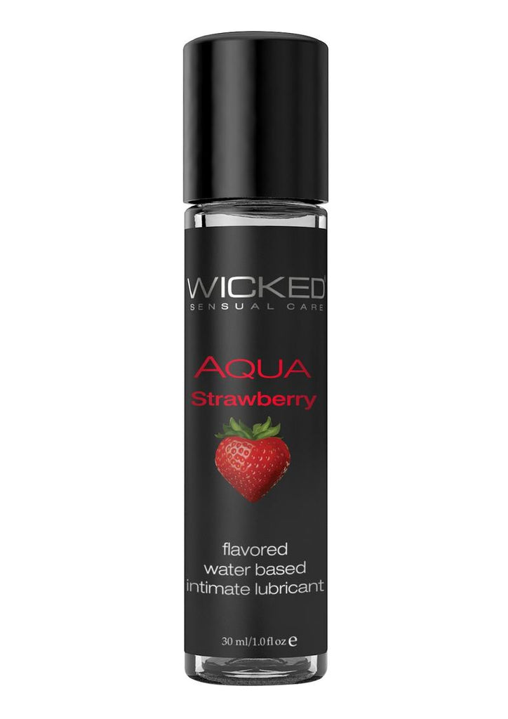 Wicked Aqua Water Based Flavored Lubricant Strawberry - 1oz