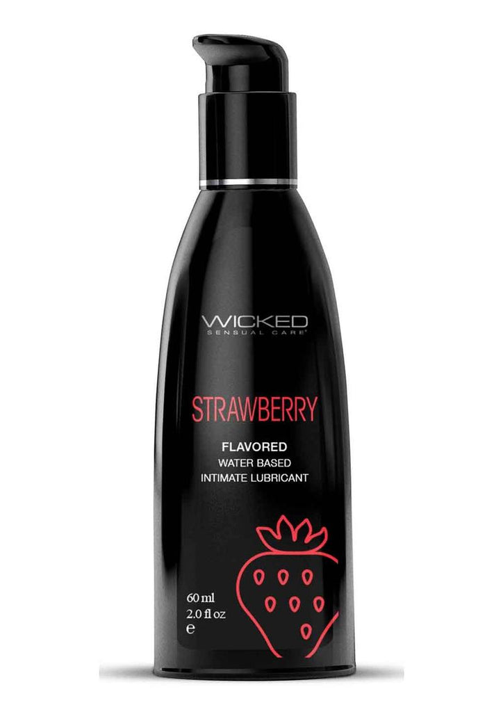 Wicked Aqua Water Based Flavored Lubricant Strawberry - 2oz