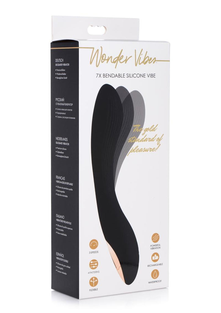 Wonder Vibes Bendable Silicone Vibrator - Black