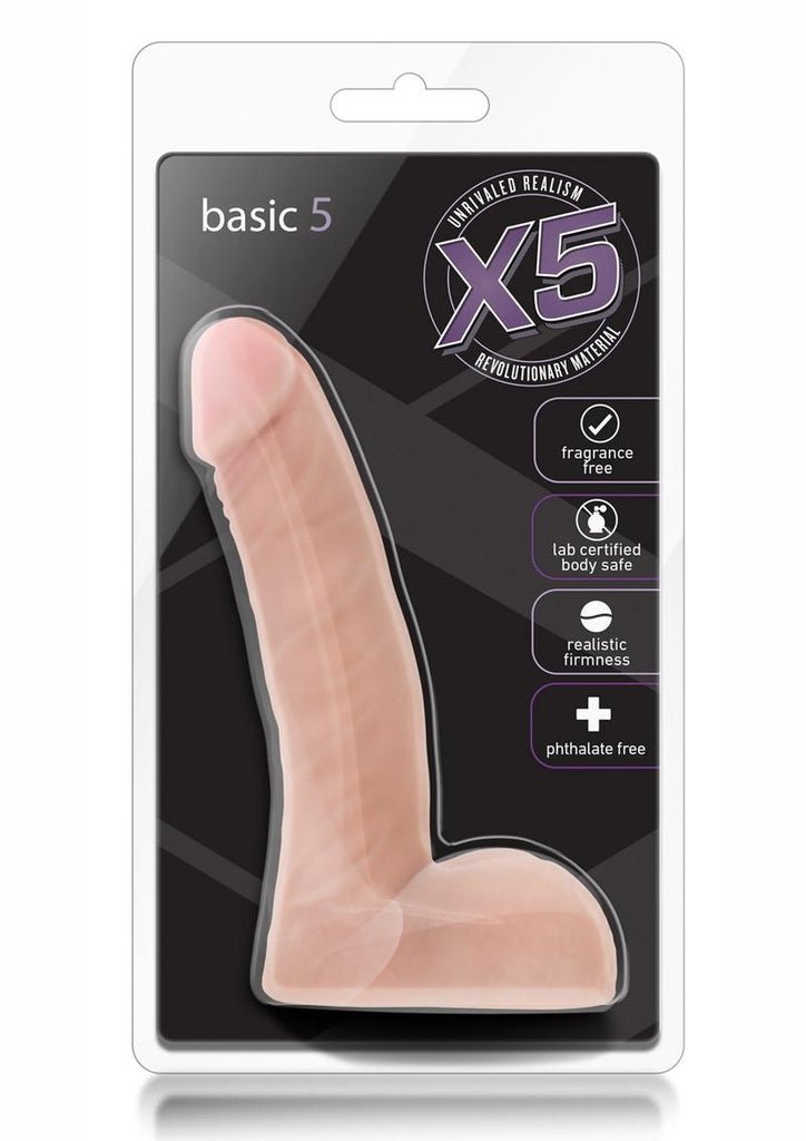 X5 Basic 5 Dildo - Flesh/Vanilla - 5.5in
