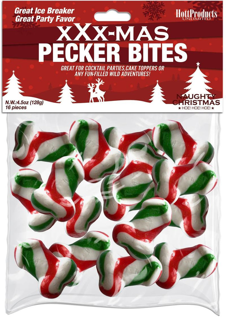 XXX-Mas Pecker Bites Candy - 16 Pieces Per Bag