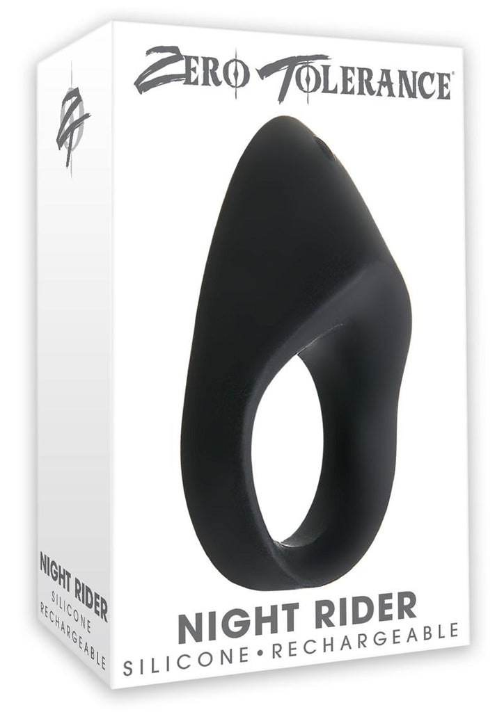 Zero Tolerance Night Rider Rechargeable Silicone Cock Ring - Black
