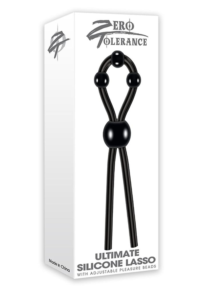 Zero Tolerance Ultimate Silicone Lasso with Adjustable Pleasure Beads - Black